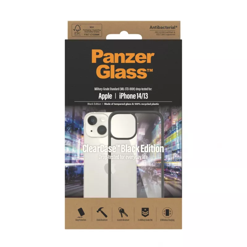 PanzerGlass ® ClearCase Transparent iPhone 14 | 13, Dėklas, Apple, Apple - iPhone 14, Apple - iPhone 13, 15.5 cm (6.1″), Skaidrus