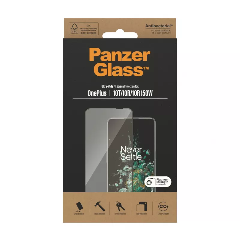 PanzerGlass ® Apsauginis ekrano stiklas OnePlus 10T | 10R | 10R | 150W | Itin plačiai priglundantis | Juodas