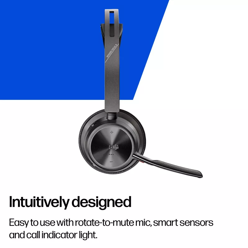 HP Poly Voyager Focus 2 Microsoft Teams sertifikuotos USB-C-C ausinės +USB-C/A adapteris