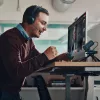 HP Poly Voyager Focus 2 Microsoft Teams sertifikuotos USB-C-C ausinės +USB-C/A adapteris