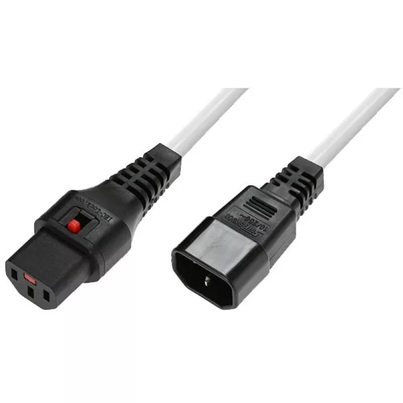 Maitinimo kabelis su užraktu MicroConnect MC-C13C14LOCK-2MW — IEC C13 į C14, 2 m, fiksuojanti jungtis
