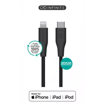 Laidas Lightning į USB-C eSTUFF ES602180-BULK — 1 m, juodas, MFi, RoHS