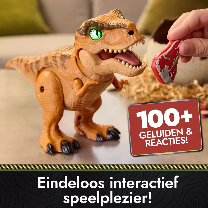 Jurassic World Primal Hatch interaktyvus žaislas dinozauras ir kiaušinis, išperink ir dresuok savo dinozauriuką su daugiau nei 100 garsų ir reakcijų, vaikiški žaislai berniukams ir mergaitėms nuo 5 metų