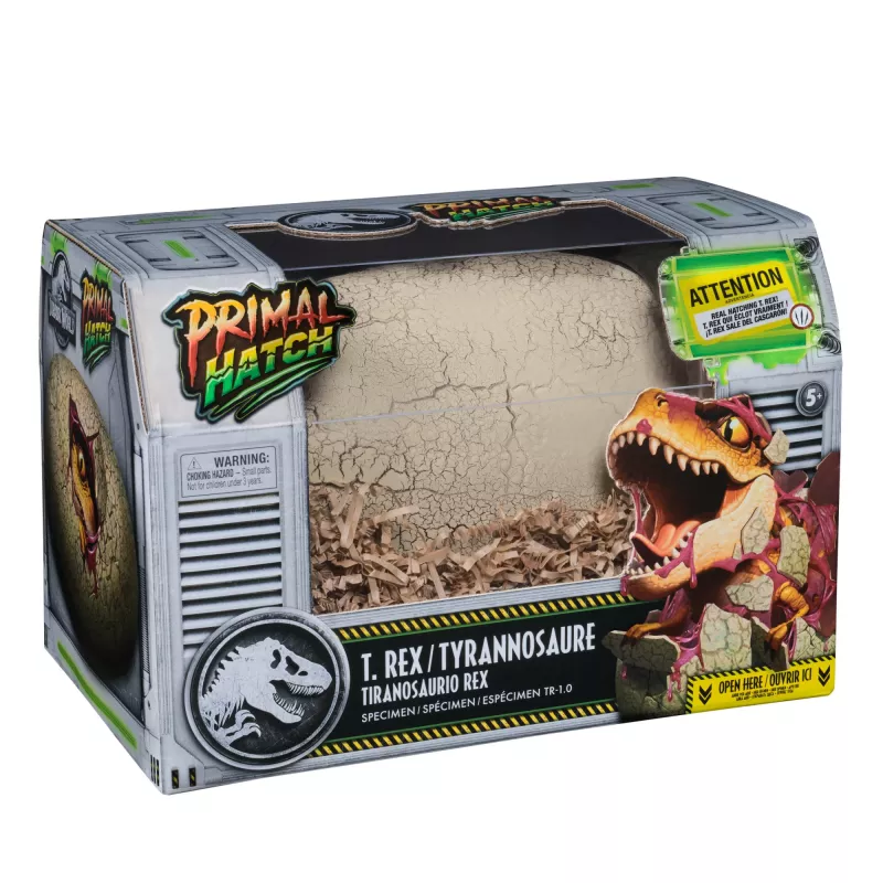 Jurassic World Primal Hatch interaktyvus žaislas dinozauras ir kiaušinis, išperink ir dresuok savo dinozauriuką su daugiau nei 100 garsų ir reakcijų, vaikiški žaislai berniukams ir mergaitėms nuo 5 metų