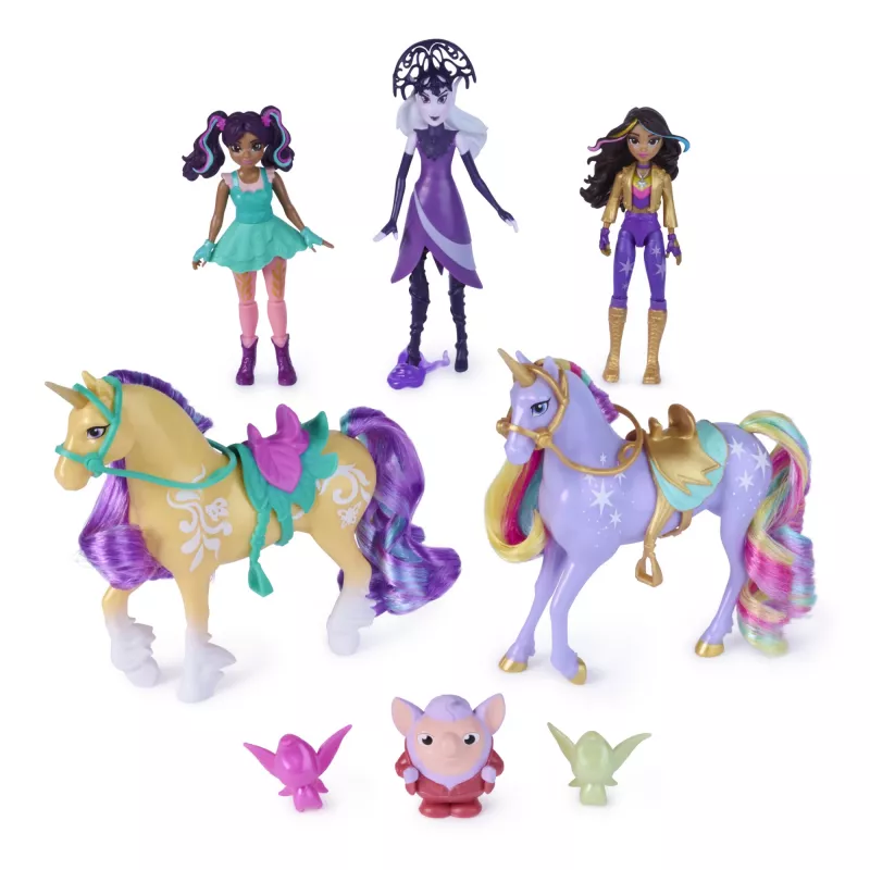 Unicorn Academy, „Magic Unleashed“ nuotykių rinkinys, Velykų dovanų idėja, įskaitant Sophia, Ava, Ravenzella lėles, Wildstar, Leaf vienaragius ir kt.