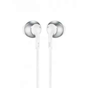 JBL Tune 205, laidinis, 20 - 20000 Hz, skambučiams / muzikai, 14,3 g, ausinės, chromuotos, baltos