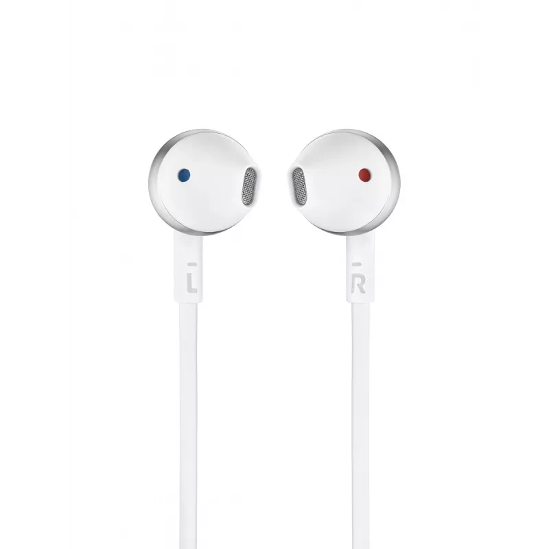 JBL Tune 205, laidinis, 20 - 20000 Hz, skambučiams / muzikai, 14,3 g, ausinės, chromuotos, baltos