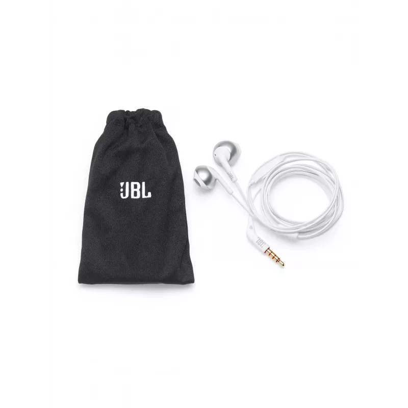 JBL Tune 205, laidinis, 20 - 20000 Hz, skambučiams / muzikai, 14,3 g, ausinės, chromuotos, baltos
