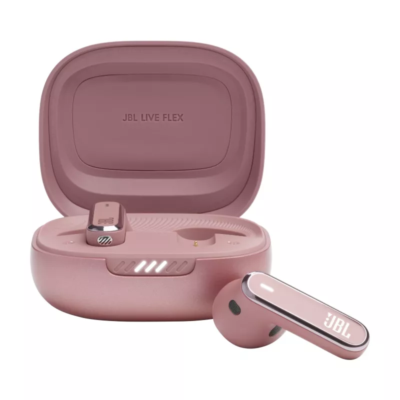 JBL LIVE FLEX ausinės belaidžios į ausis įdedamos skambučiams / muzikai Bluetooth rožinės