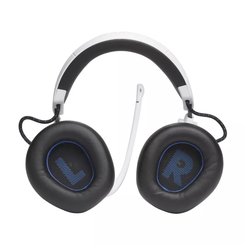 JBL Quantum 910P ausinės laidinės ir belaidės galvos juostos tipo žaidimų USB Type-C Bluetooth mėlynos, baltos