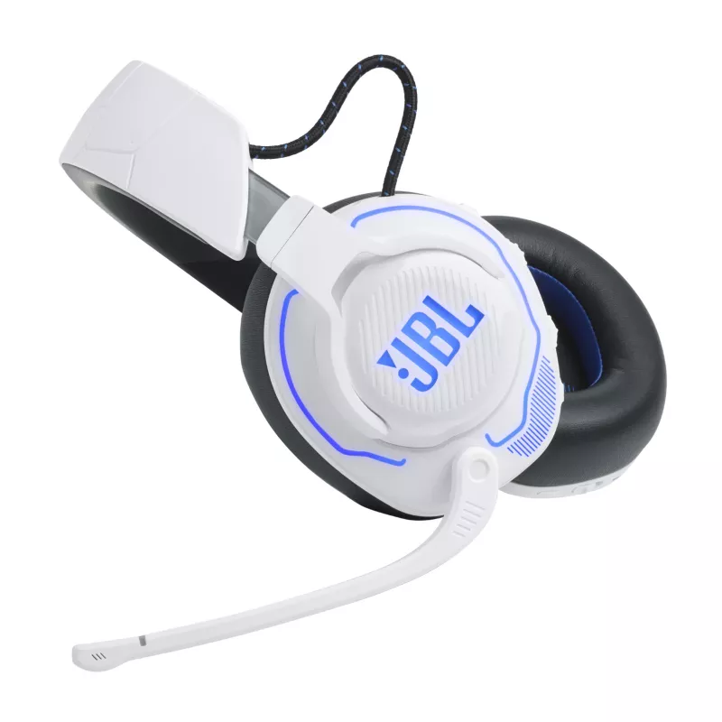 JBL Quantum 910P ausinės laidinės ir belaidės galvos juostos tipo žaidimų USB Type-C Bluetooth mėlynos, baltos