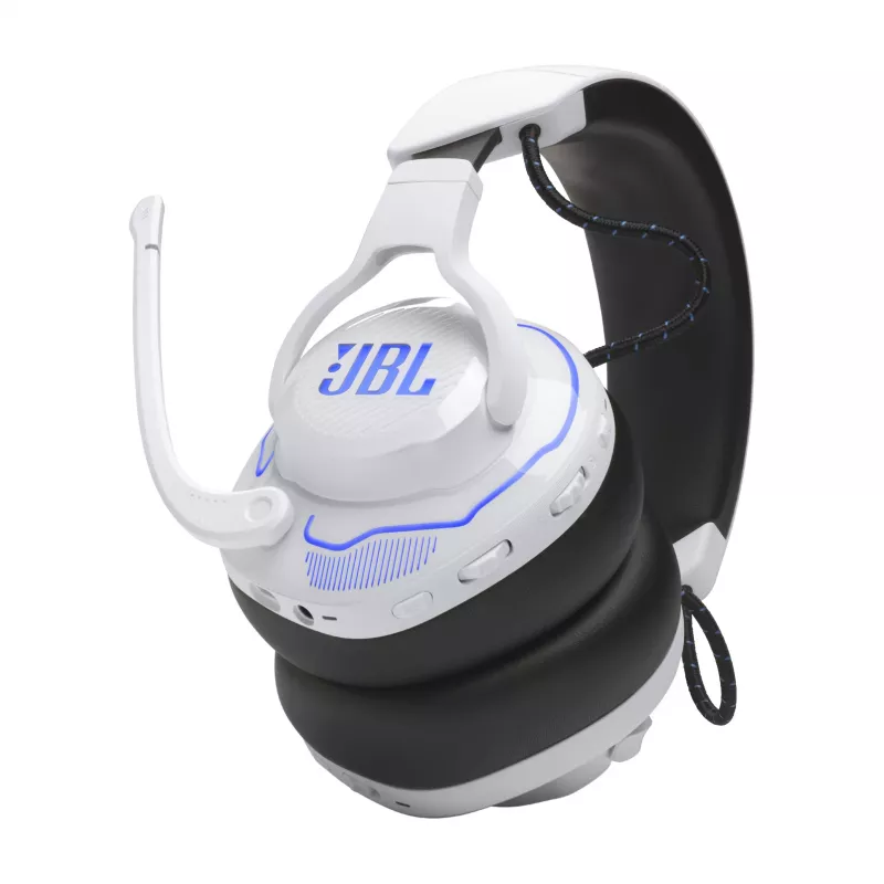 JBL Quantum 910P ausinės laidinės ir belaidės galvos juostos tipo žaidimų USB Type-C Bluetooth mėlynos, baltos