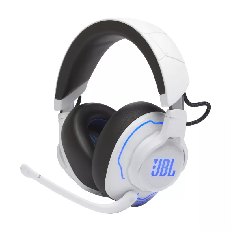 JBL Quantum 910P ausinės laidinės ir belaidės galvos juostos tipo žaidimų USB Type-C Bluetooth mėlynos, baltos