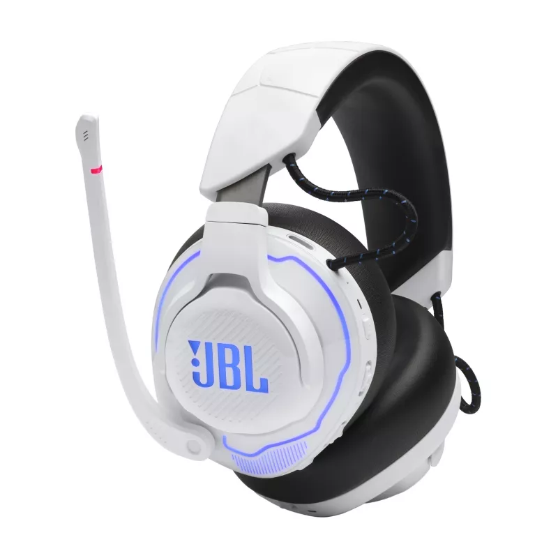 JBL Quantum 910P ausinės laidinės ir belaidės galvos juostos tipo žaidimų USB Type-C Bluetooth mėlynos, baltos