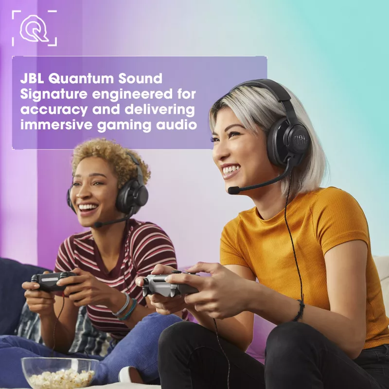 JBL Quantum 200 Juoda, laidinis, 20 - 20000 Hz, žaidimams, 248 g, ausinės, juodos