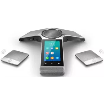 IP konferencinis telefonas Yealink CP960 — sidabrinis, mygtukai ir jutiklinis valdymas, Micro-USB B ir USB-A, 338×338×74 mm
