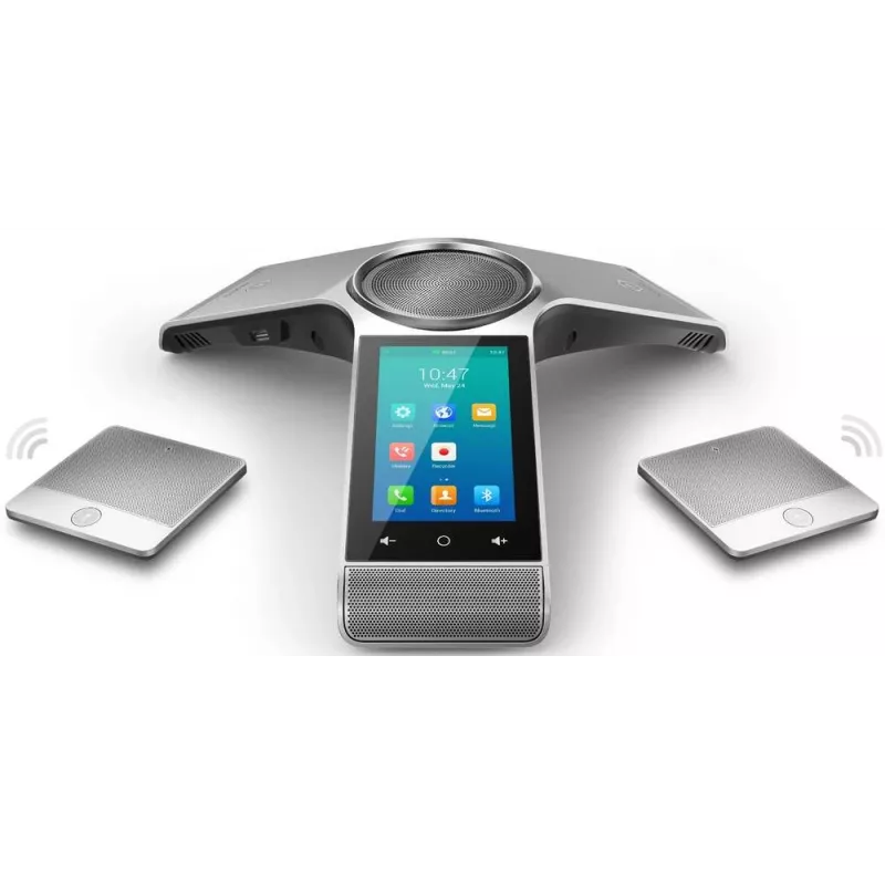 IP konferencinis telefonas Yealink CP960 — sidabrinis, mygtukai ir jutiklinis valdymas, Micro-USB B ir USB-A, 338×338×74 mm