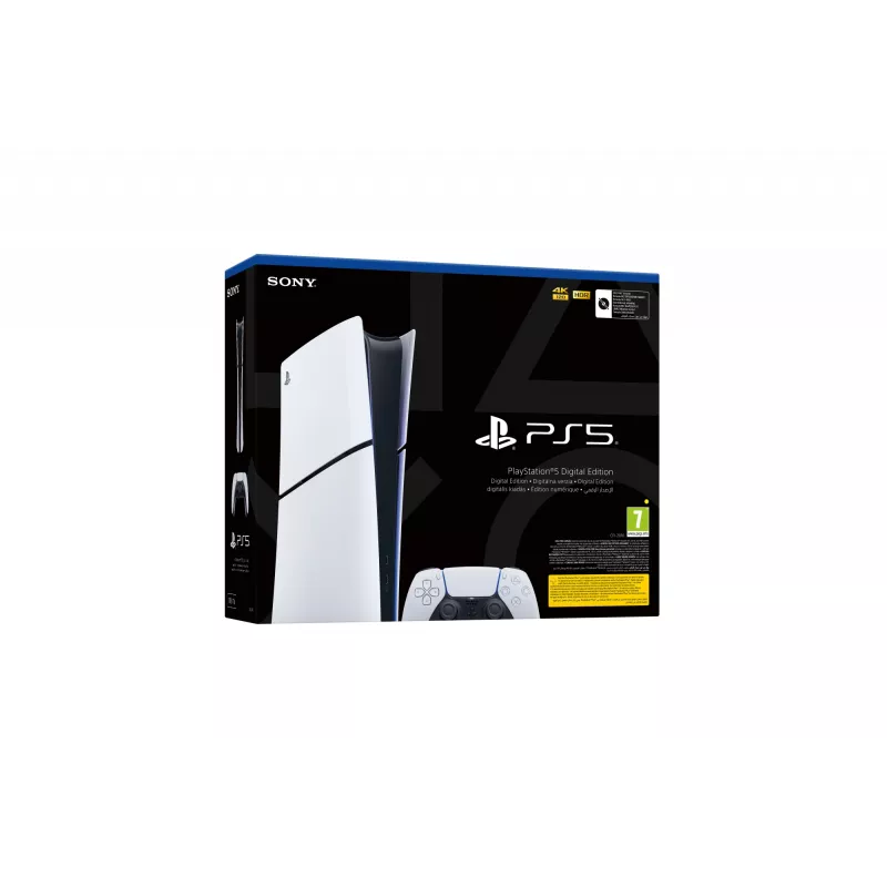 Sony PlayStation 5 (modelių grupė – plonas) skaitmeninė versija, PlayStation 5, juoda, balta, 16384 MB, GDDR6, 448 GB/s, AMD
