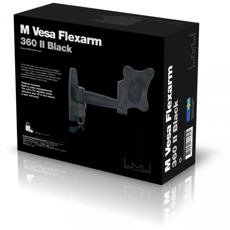 Montavimo laikiklis Multibrackets M VESA Flexarm 360 II juodas 75 100 200