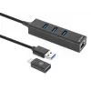 Manhattan USB-C ir USB-A kombinuotas dokas / šakotuvas, prievadai (4): Ethernet ir USB-A (x3), 5 Gbps (USB 3.2 Gen1, dar žinomas kaip USB 3.0), maitinamas per USB (išorinis maitinimo blokas nereikalingas)