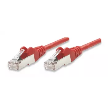 Intellinet tinklo pataisomasis laidas, Cat5e, 3 m, raudonas, CCA, F/UTP, PVC, RJ45, auksuoti kontaktai, be užkabinimų, su apsauginiu gaubteliu, polietileninis maišelis