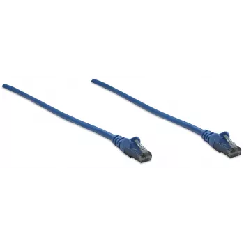Intellinet tinklo komutacinis kabelis, Cat6, 10 m, mėlynas, CCA, U/UTP, PVC, RJ45, auksuoti kontaktai, neužkabinamas, su apsaugine mova, garantija visam naudojimo laikui