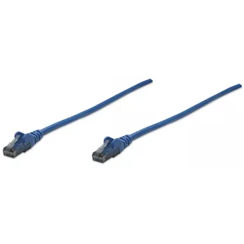 Intellinet tinklo komutacinis kabelis, Cat6, 10 m, mėlynas, CCA, U/UTP, PVC, RJ45, auksuoti kontaktai, neužkabinamas, su apsaugine mova, garantija visam naudojimo laikui