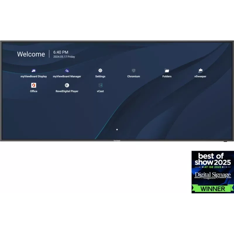 Viewsonic CDE105UW interaktyvi lenta 2,67 m (105 coliai) 5120 x 2160 pikselių juoda