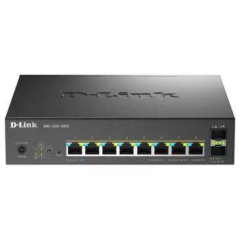 D-Link 10 prievadų kelių gigabitų išmanus valdomas PoE+ komutatorius su 8 kelių gigabitų 2,5G PoE ir 2 10G SFP+ prievadais