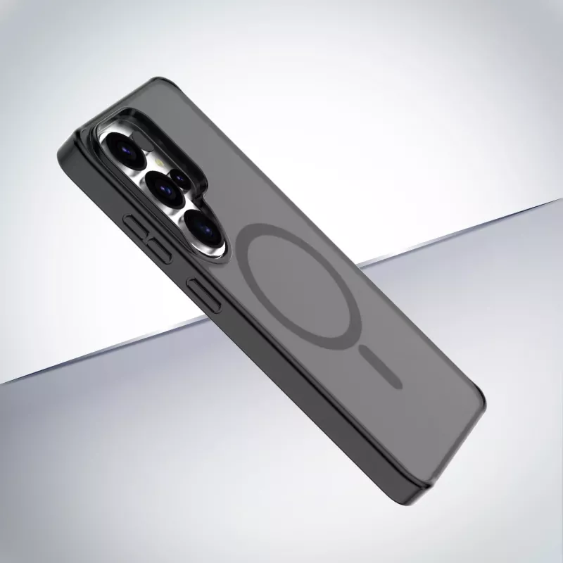 Cellularline FROSTY MAG - Galaxy S26 Ultra pusiau permatomas dėklas su matiniu paviršiumi ir spalvotais kraštais, suderinamas su Qi2 ekosistema ir magnetiniais priedais, skirtais Samsung.