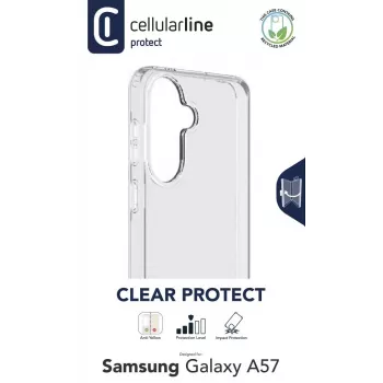 Cellularline Clear Protect - Galaxy A57 kietas dėklas su guminiais kraštais