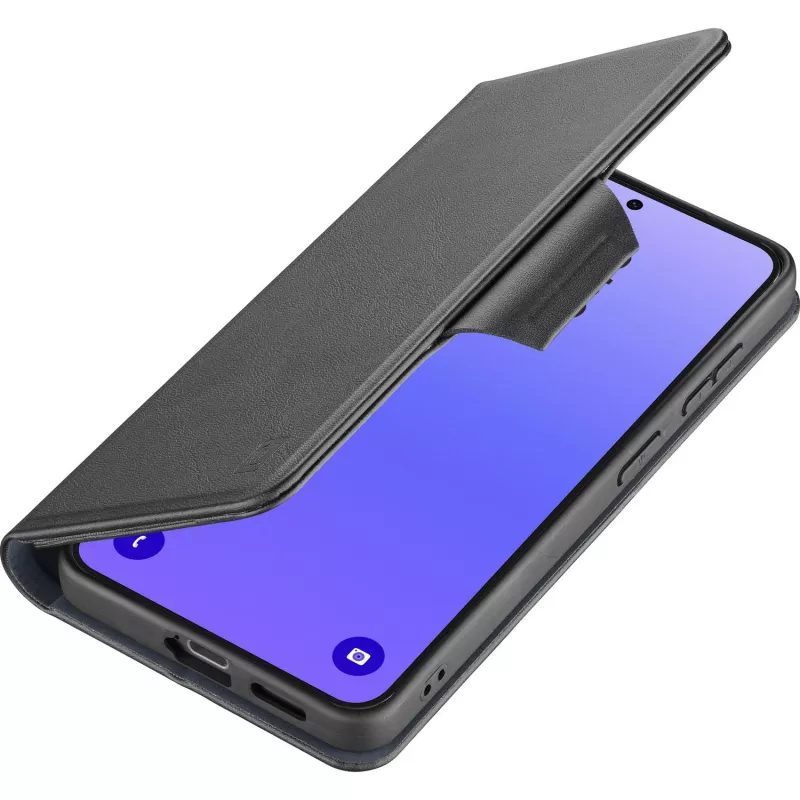 Cellularline Book Agenda 2 - Galaxy A37 knygos tipo dirbtinės odos dėklas su magnetiniu užsegimu, stovo funkcija ir RFID/NFC apsauga belaidėms kortelėms.