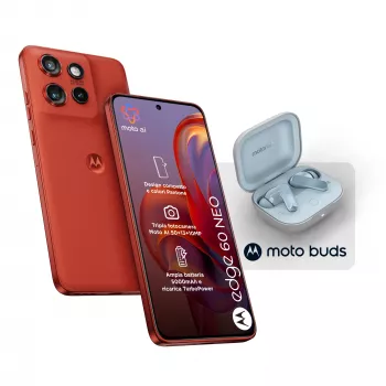 Motorola edge 60 neo + Moto Buds PG38C05749 16,1 cm (6,36 col.) Dual SIM Android 15 5G USB Type-C 8 GB 256 GB 5200 mAh raudona