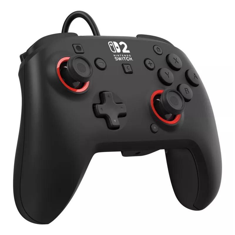 Laidinis žaidimų valdiklis „Turtle Beach Rematch“, skirtas „Nintendo Switch 2“ – USB‑C, 3 m laidas, atgalinis mygtukas, D‑pad, juodas