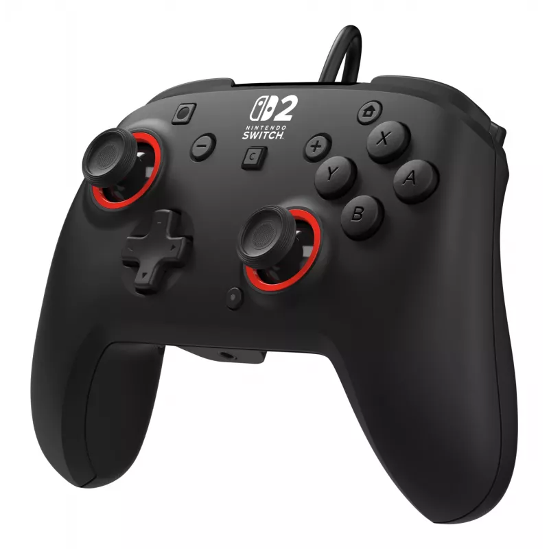Laidinis žaidimų valdiklis „Turtle Beach Rematch“, skirtas „Nintendo Switch 2“ – USB‑C, 3 m laidas, atgalinis mygtukas, D‑pad, juodas