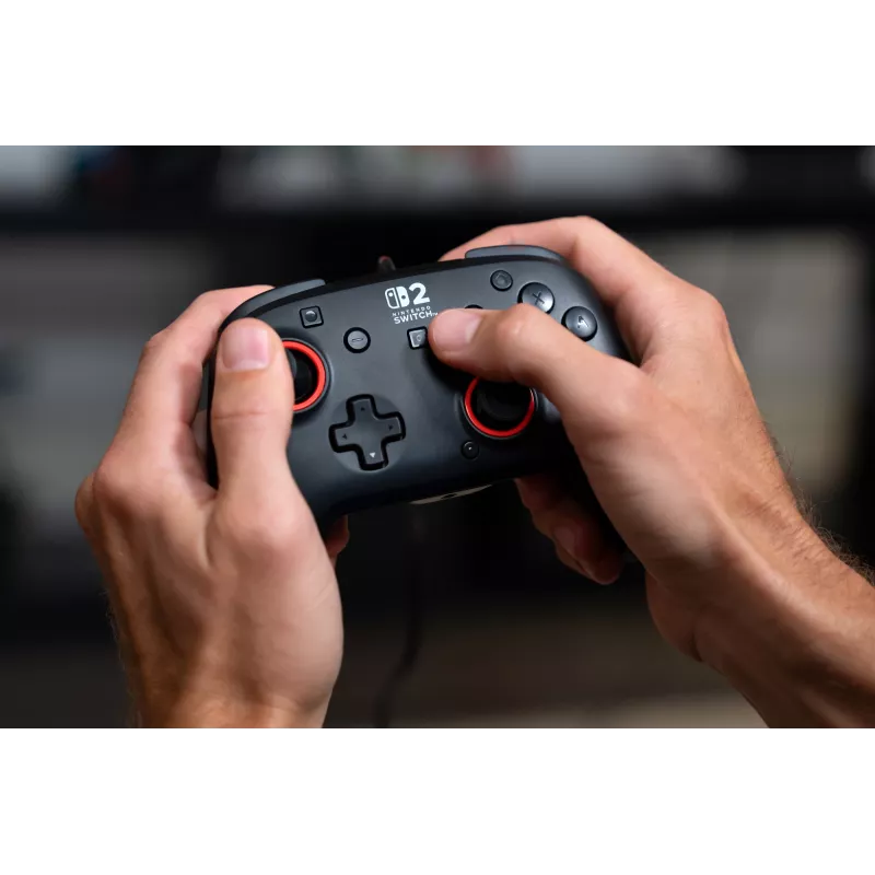 Laidinis žaidimų valdiklis „Turtle Beach Rematch“, skirtas „Nintendo Switch 2“ – USB‑C, 3 m laidas, atgalinis mygtukas, D‑pad, juodas