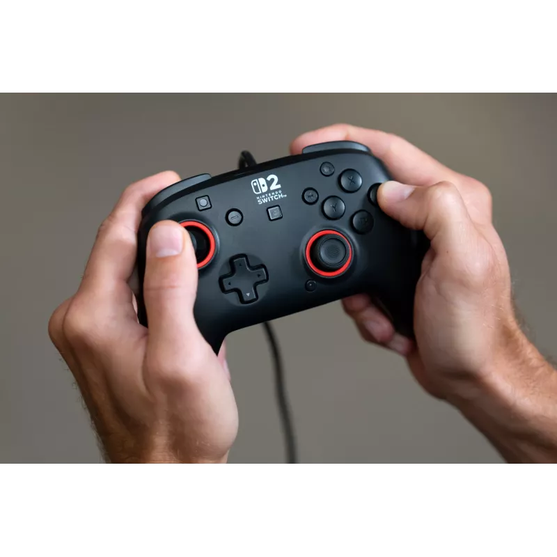 Laidinis žaidimų valdiklis „Turtle Beach Rematch“, skirtas „Nintendo Switch 2“ – USB‑C, 3 m laidas, atgalinis mygtukas, D‑pad, juodas