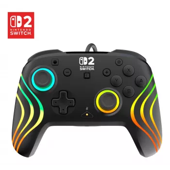 Žaidimų pultelis Turtle Beach Afterglow Wave Juoda laidinis RGB valdiklis, skirtas Nintendo Switch / Switch 2, USB-C, 3 m laidas