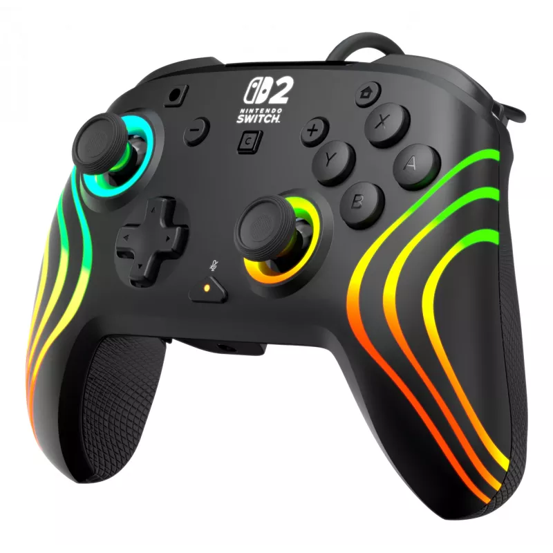Žaidimų pultelis Turtle Beach Afterglow Wave Juoda laidinis RGB valdiklis, skirtas Nintendo Switch / Switch 2, USB-C, 3 m laidas