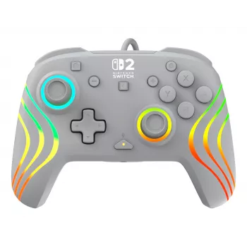 Laidinis RGB žaidimų valdiklis Turtle Beach Afterglow Wave pilkas — USB‑C, 3 m laidas, skirtas Nintendo Switch / Switch 2 / Switch OLED