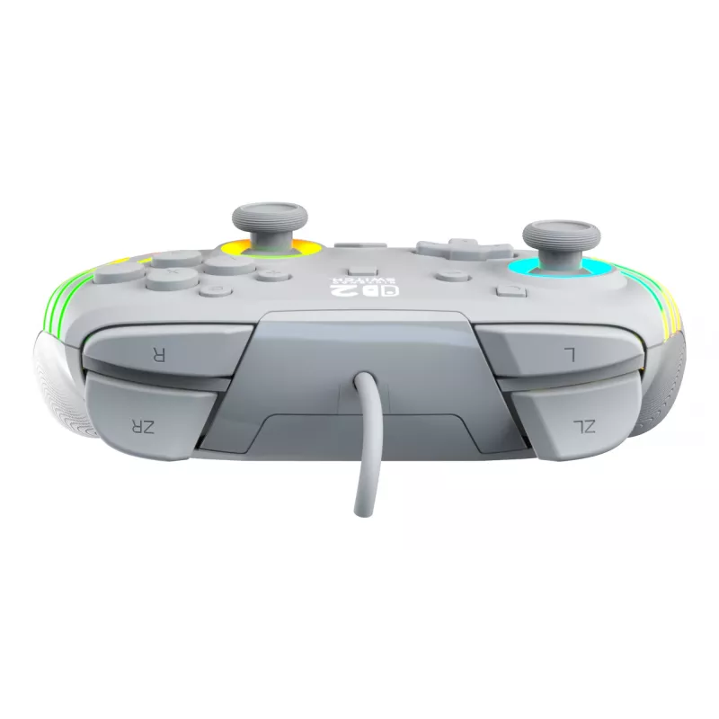 Laidinis RGB žaidimų valdiklis Turtle Beach Afterglow Wave pilkas — USB‑C, 3 m laidas, skirtas Nintendo Switch / Switch 2 / Switch OLED