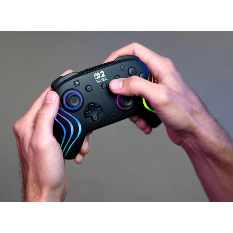 Belaidis RGB žaidimų valdiklis Turtle Beach Afterglow Wave Juoda, skirtas Nintendo Switch 2 – Bluetooth/USB-C, įmontuota baterija 20 val., 3 m laidas