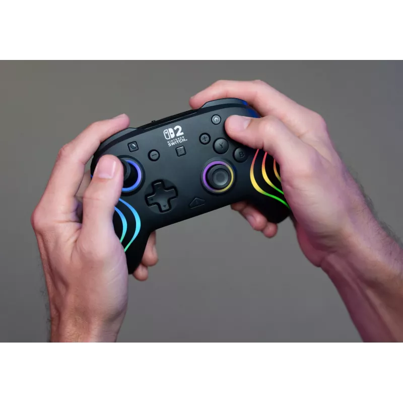 Belaidis RGB žaidimų valdiklis Turtle Beach Afterglow Wave Juoda, skirtas Nintendo Switch 2 – Bluetooth/USB-C, įmontuota baterija 20 val., 3 m laidas