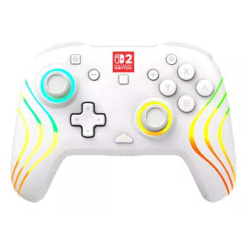 Belaidis RGB žaidimų valdiklis Turtle Beach Afterglow Wave baltas, skirtas Nintendo Switch 2, Bluetooth/USB-C, įmontuota baterija 20 val., 3 m laidas