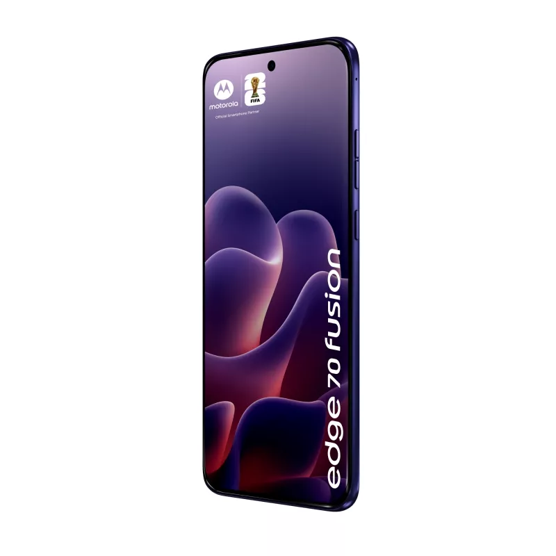 Išmanusis telefonas „Motorola edge 70 fusion“ – „Snapdragon 7s Gen 3“, 8 GB RAM, 256 GB, 6,78 col. OLED, 50 MP dviguba kamera, 5G, „Android 16“, 5200 mAh, violetinis
