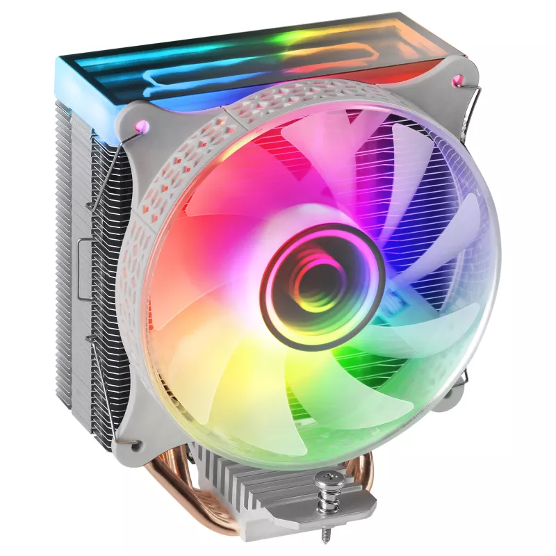 Mars Gaming MCPU-VR White CPU Heatsink Dual Infinity Mirror ARGB 4 HCT Heatpipes 180W TDP Ultra-quiet PWM 12cm Fan