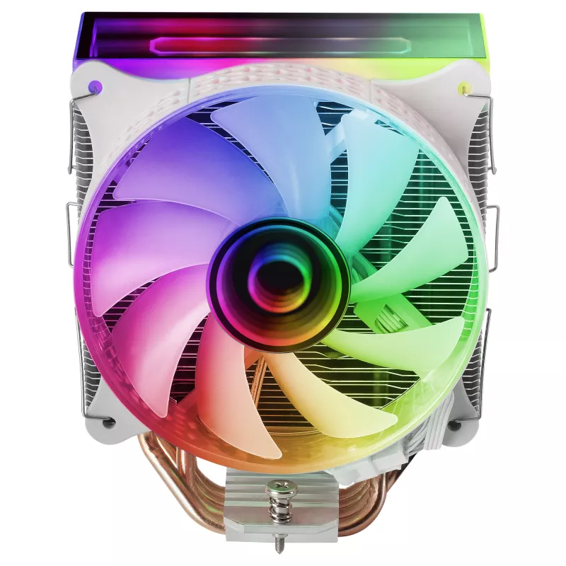Mars Gaming MCPU-VR White CPU Heatsink Dual Infinity Mirror ARGB 4 HCT Heatpipes 180W TDP Ultra-quiet PWM 12cm Fan