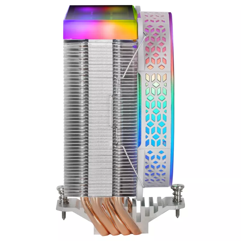 Mars Gaming MCPU-VR White CPU Heatsink Dual Infinity Mirror ARGB 4 HCT Heatpipes 180W TDP Ultra-quiet PWM 12cm Fan