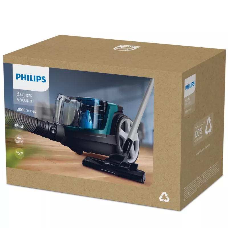 Philips 3000 series FC9334/09 dulkių siurblys 1,5 L Cilindrinis dulkių siurblys Sausas 900 W Be maišelio