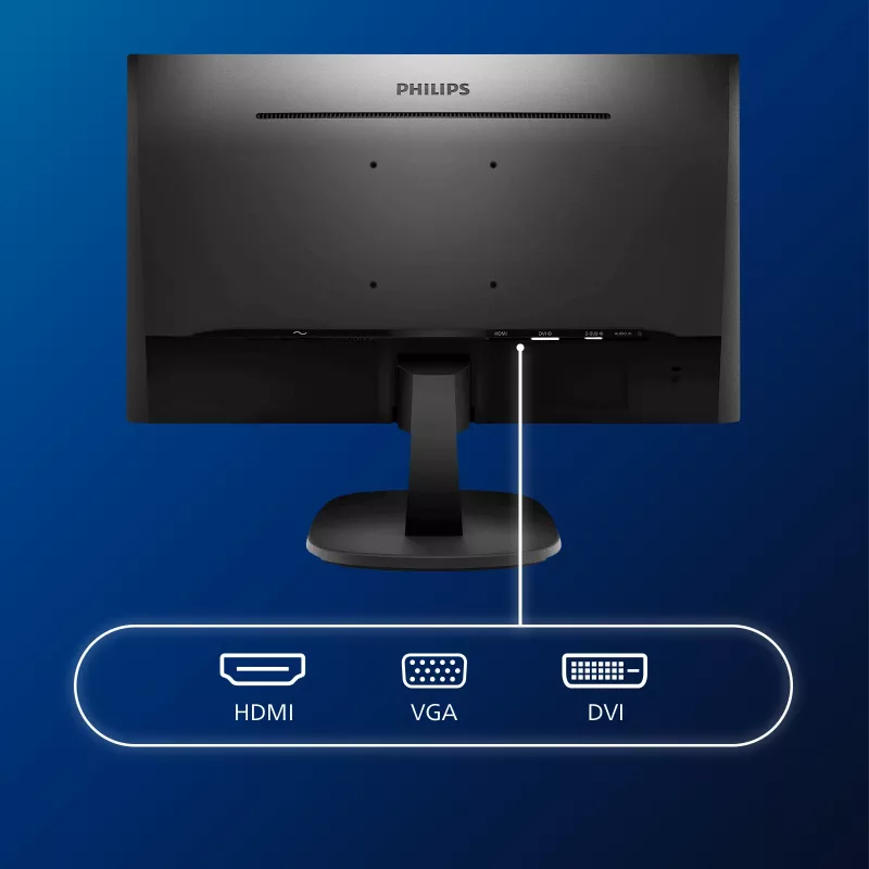 Philips V Line Full HD LCD monitor 243V7QDAB/00, 60,5 cm (23,8 col.), 1920 x 1080 pikselių, Full HD, LED, 4 ms, juodas